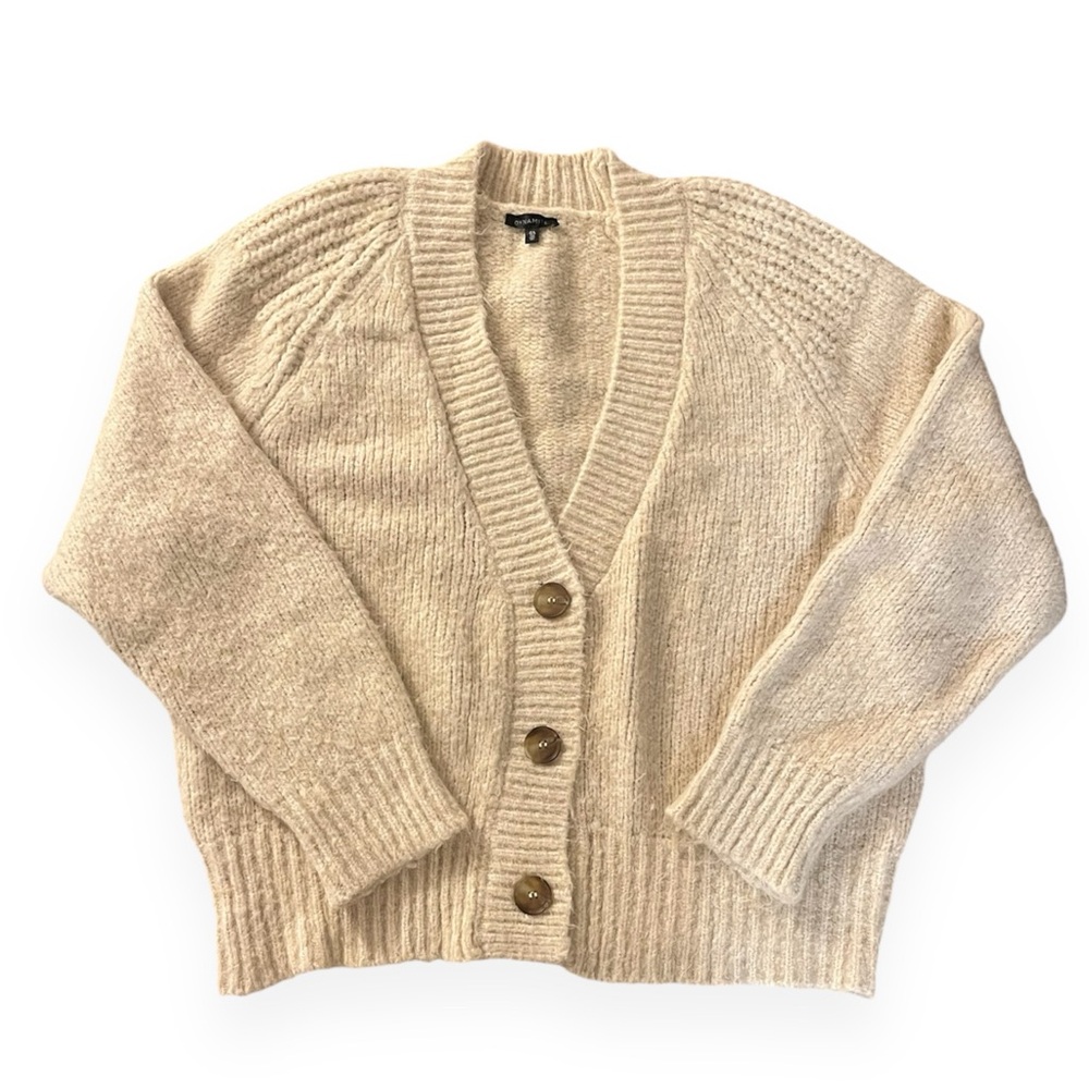 Dynamite Buttoned Cream Cardigan